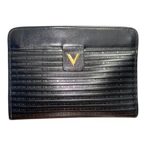 VALENTINO Black Clutch with Gold V Accent AMAZING BAG ***CHIC